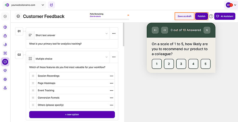 How to Save or Publish Your Polls