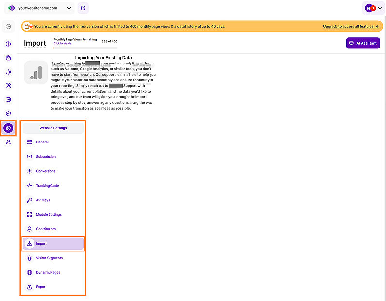 Import Your Google Analytics Data