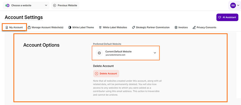 Account Options