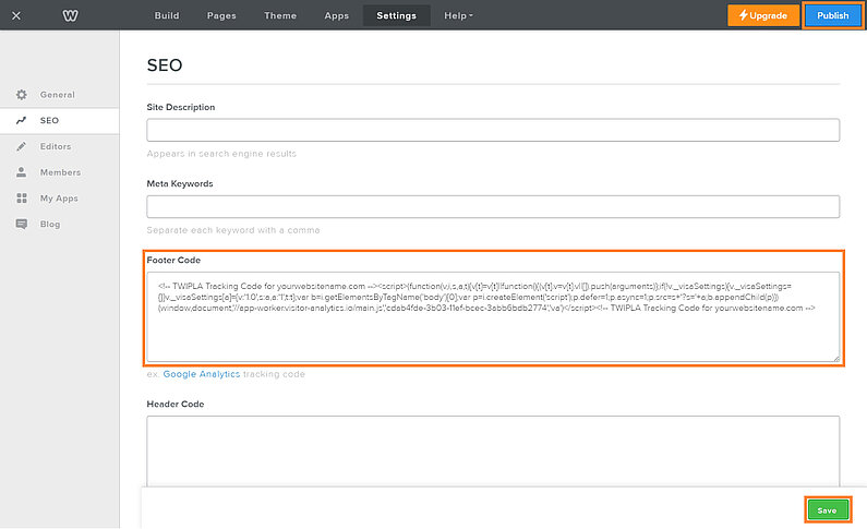 add tracking code