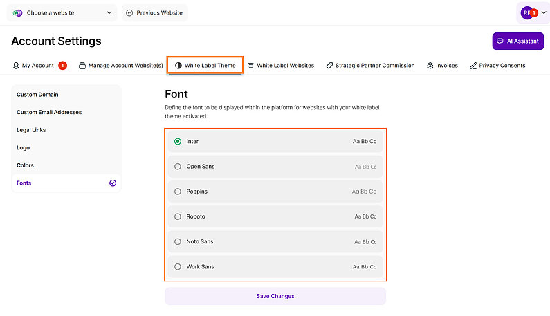 Customize the Font