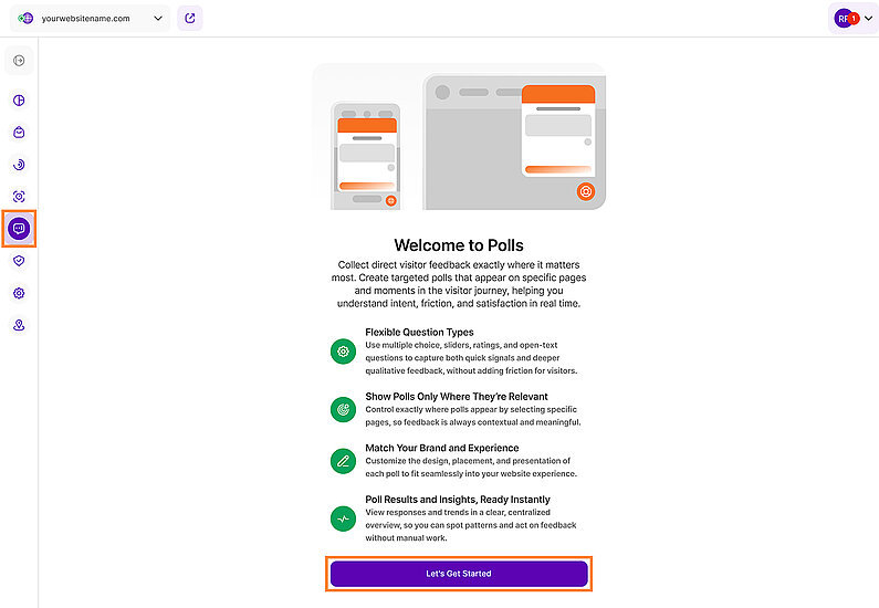 Activation Screen for the Polls Feature