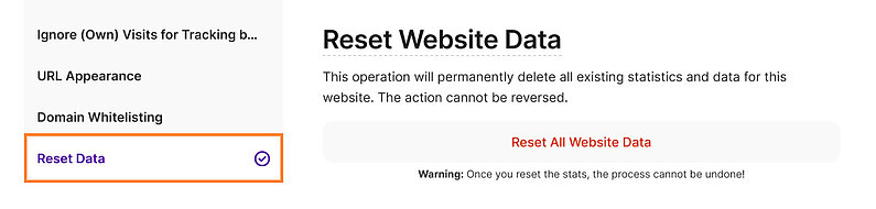 Reset All Data
