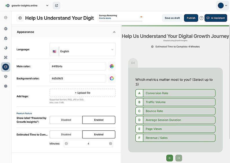 Customize Your Survey's Appearance