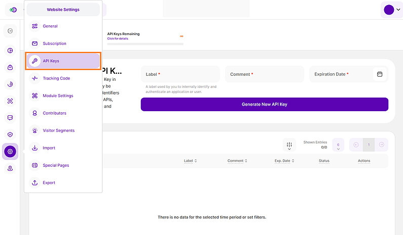 Manage API Keys