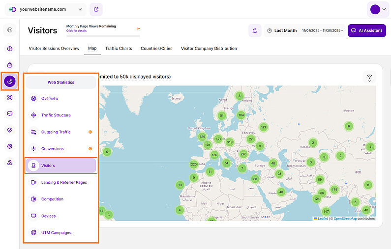 Easily See Your Global Visitor Locations